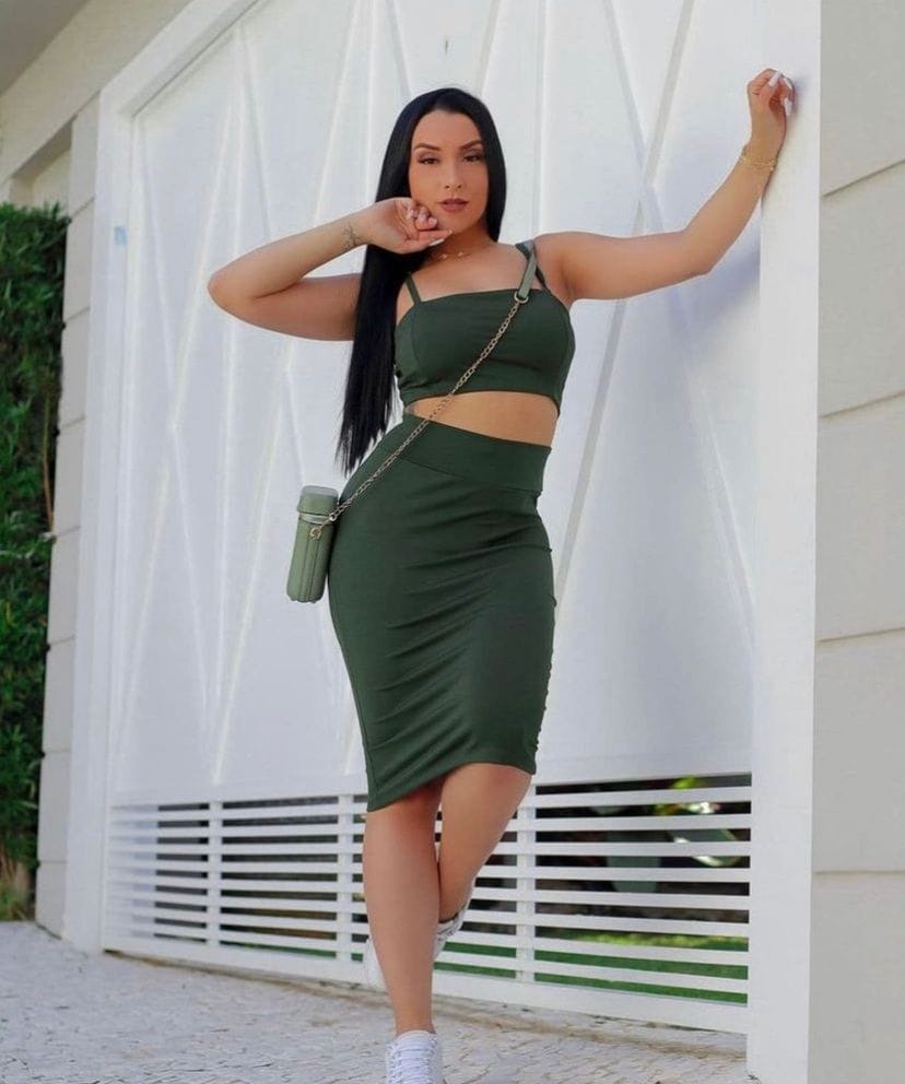 Conjunto Midi Verde Militart